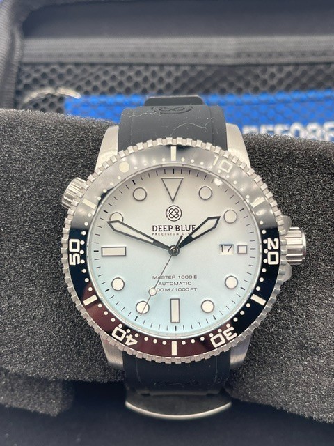 Deep Blue Master 1000 II Automatic Diver — White Mother of Pearl Dial (100% Unwo