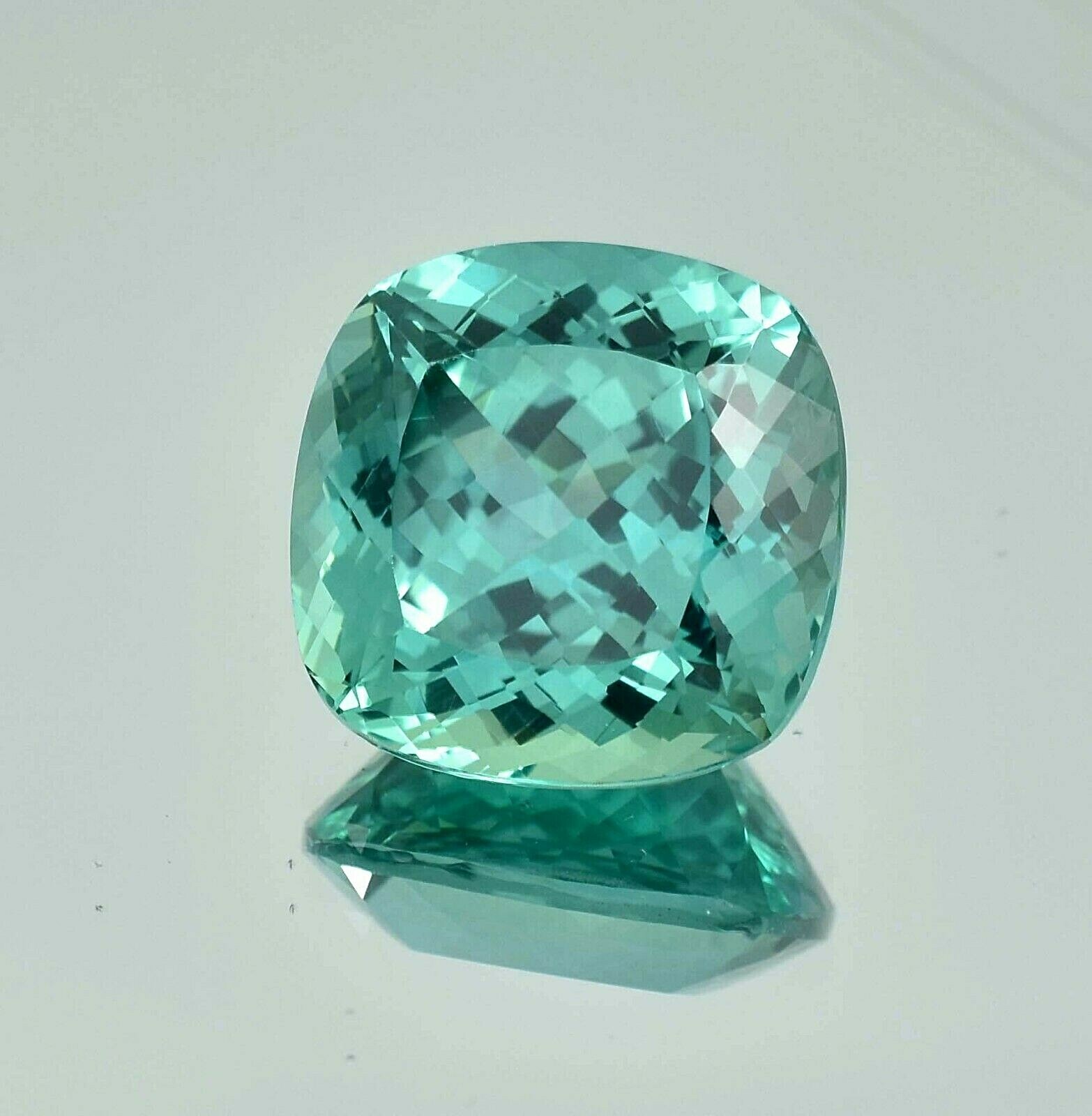 20.00 Ct Natural Flawless Blue Green Montana Sapphire Loose Cushion Cut Gemstone
