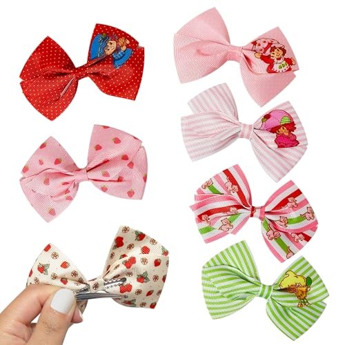 Strawberry Shortcake Alligator Hair Clips for Kids – 7-Pack Non-Slip 4-Inch