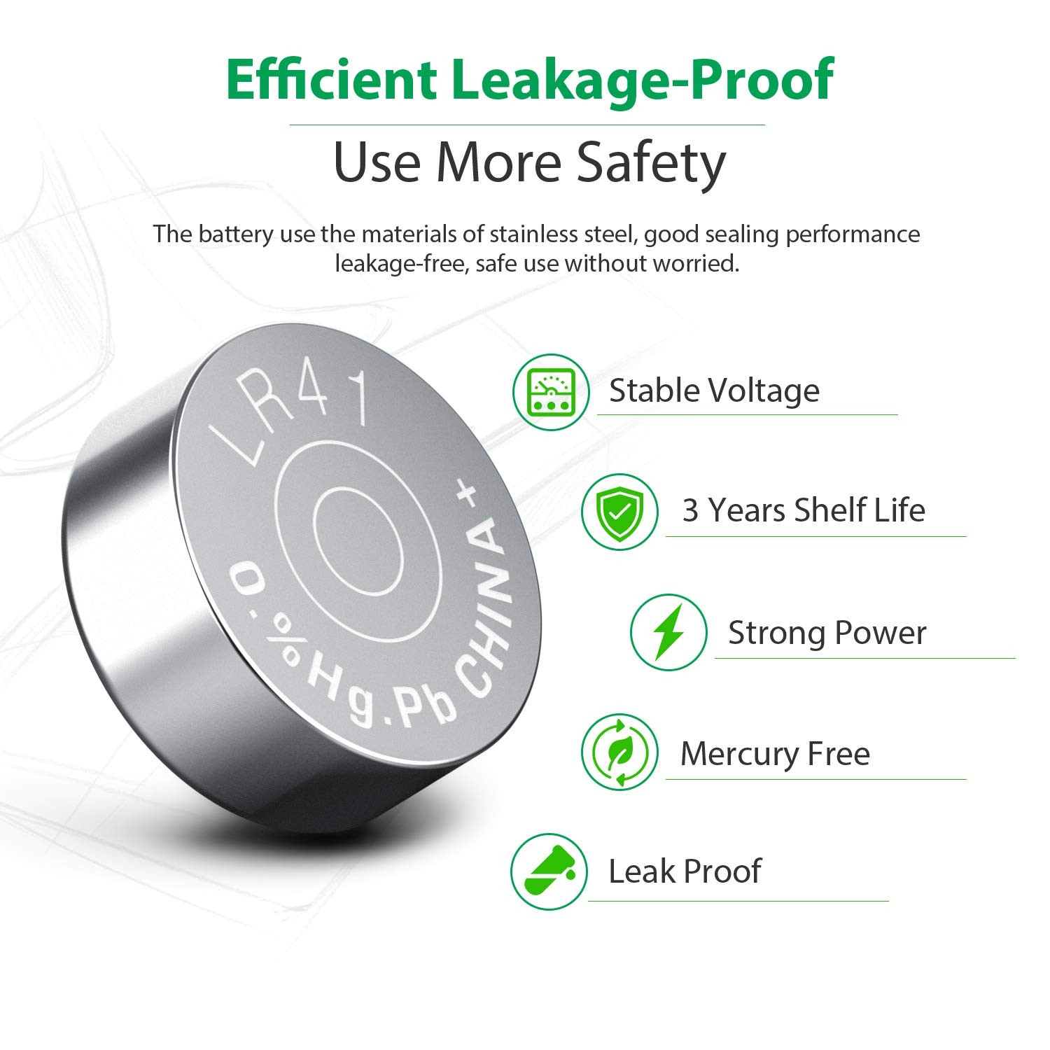 LiCB 10 Pack LR41 AG3 392 384 Battery,Long-Lasting & Leak-Proof,High 10