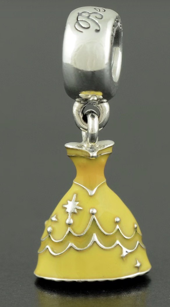 Pandora Sterling Silver 925 Disney Belle’s Yellow Dress Dangle Charm