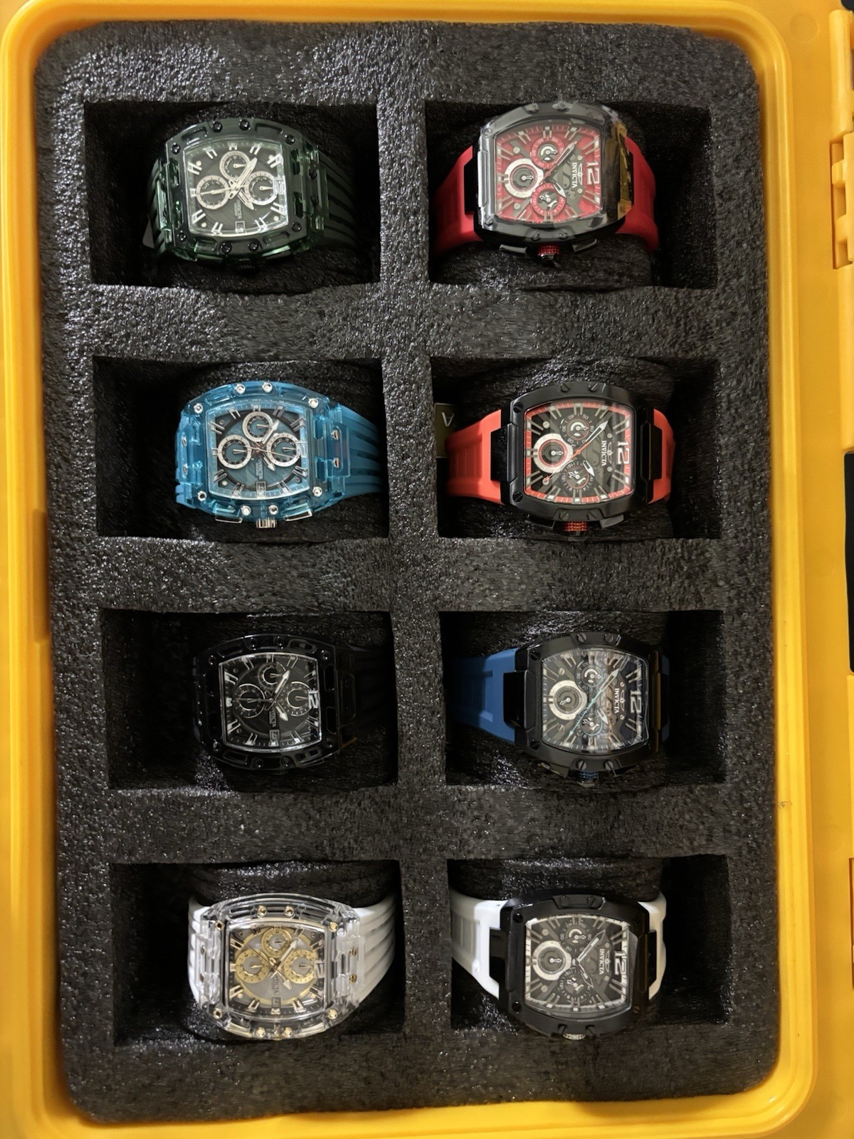 NEW Invicta S1 RALLY Men’s Wristwatch Mixed Lot (8 Watches) w/NEW Invicta CASE.