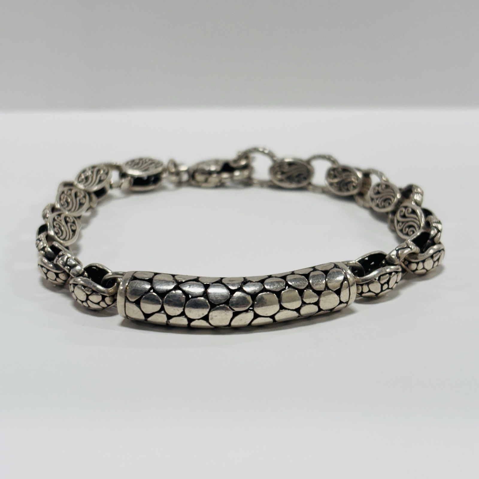 Sarda Sterling 925 Silver Pebble Accent Bracelet 8 in- .79