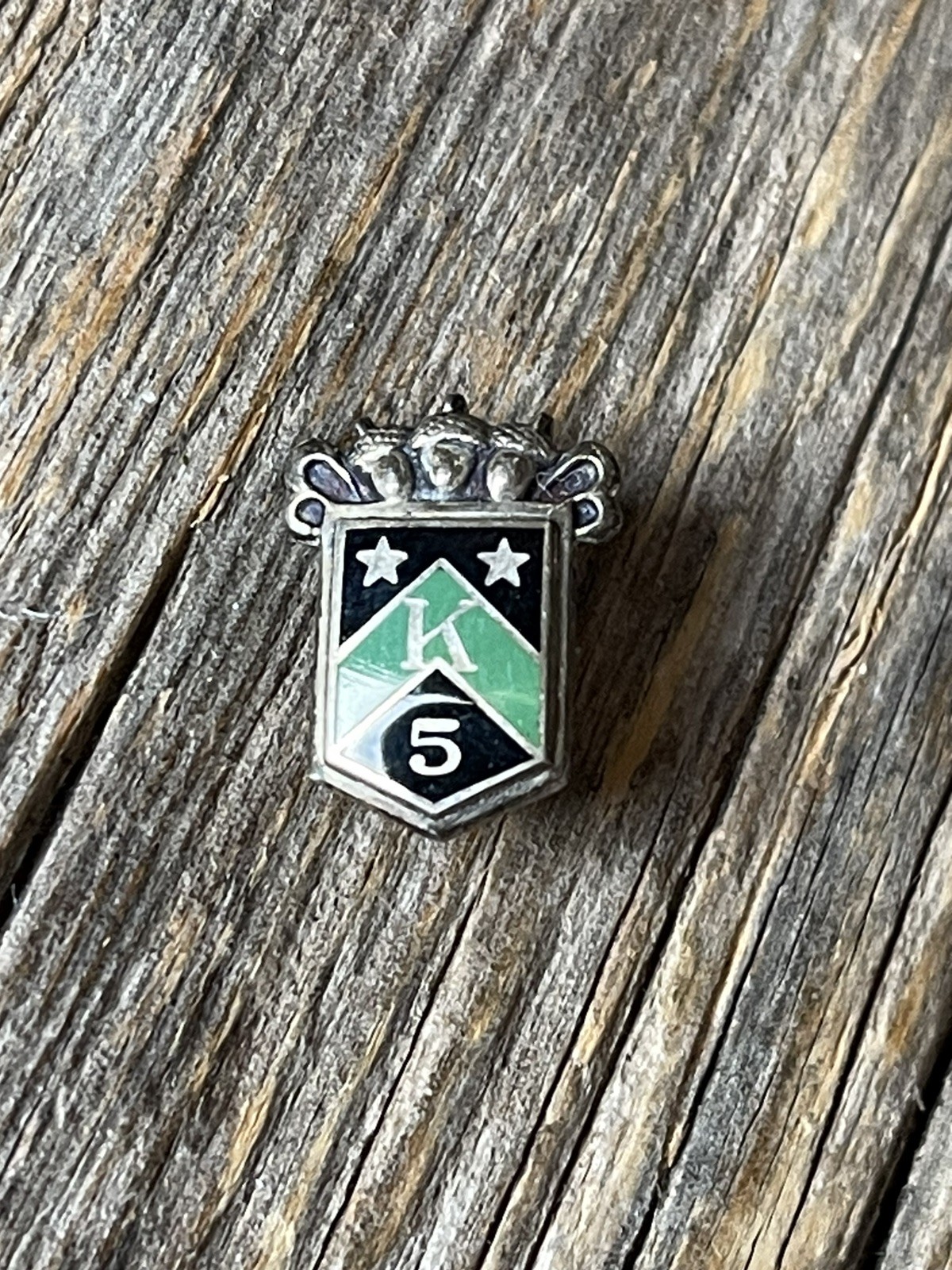 VTG S.S. Kresge Company 5 Years Service Pin Sterling K Mart Enamel Lapel Tie