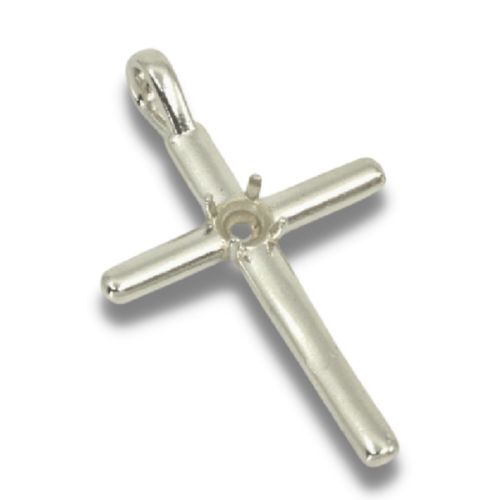 Smooth Round Cross Pre-notched Pendant Mounting