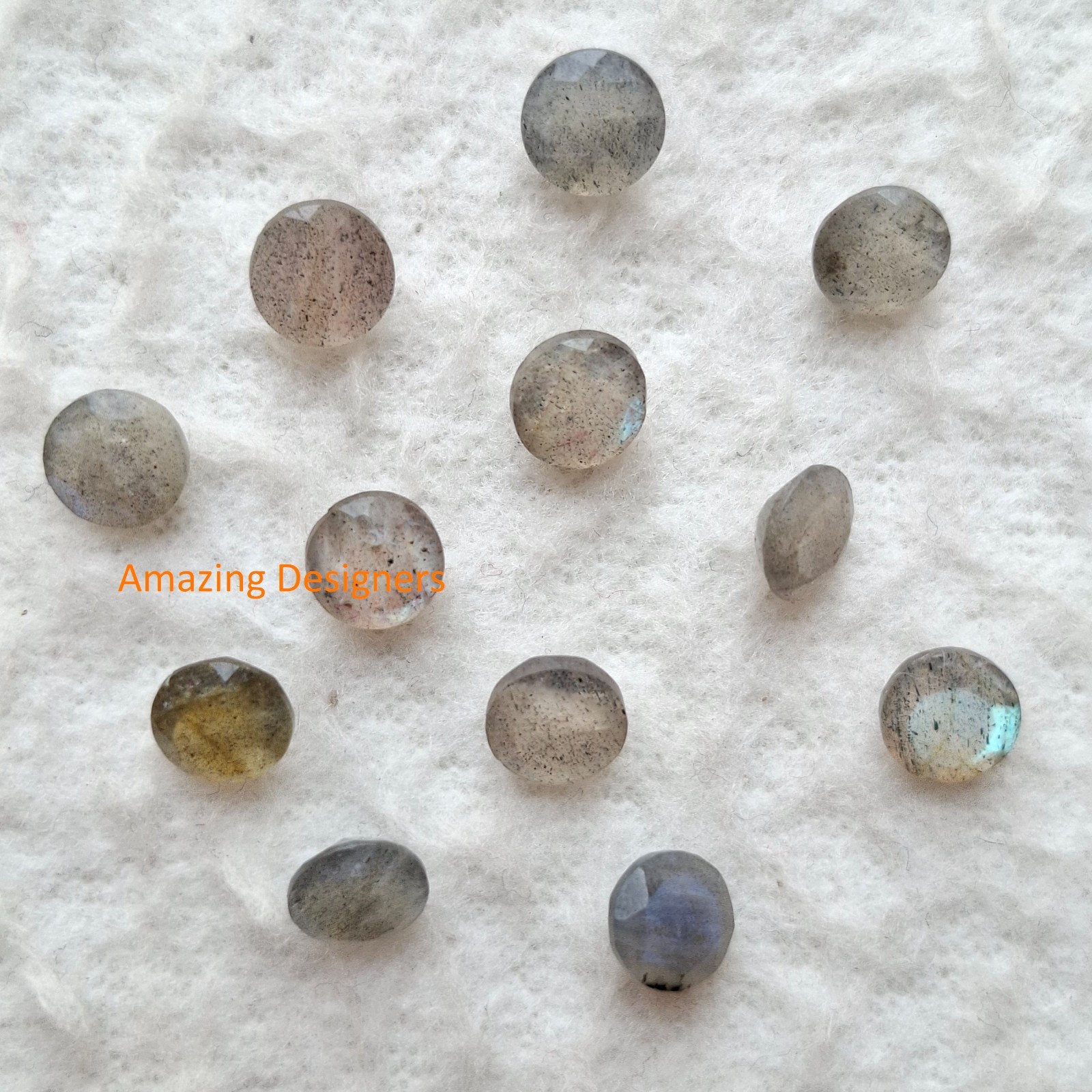 Natural Blue Labradorite Round Faceted Cut 3mm to 15mm Loose Gemstone