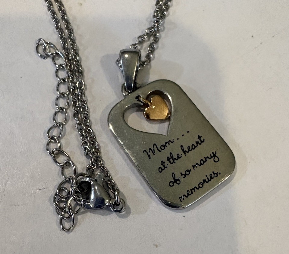 Connections from Hallmark MOM Pendant Necklace Stainless Steel 18” Chain , Heart