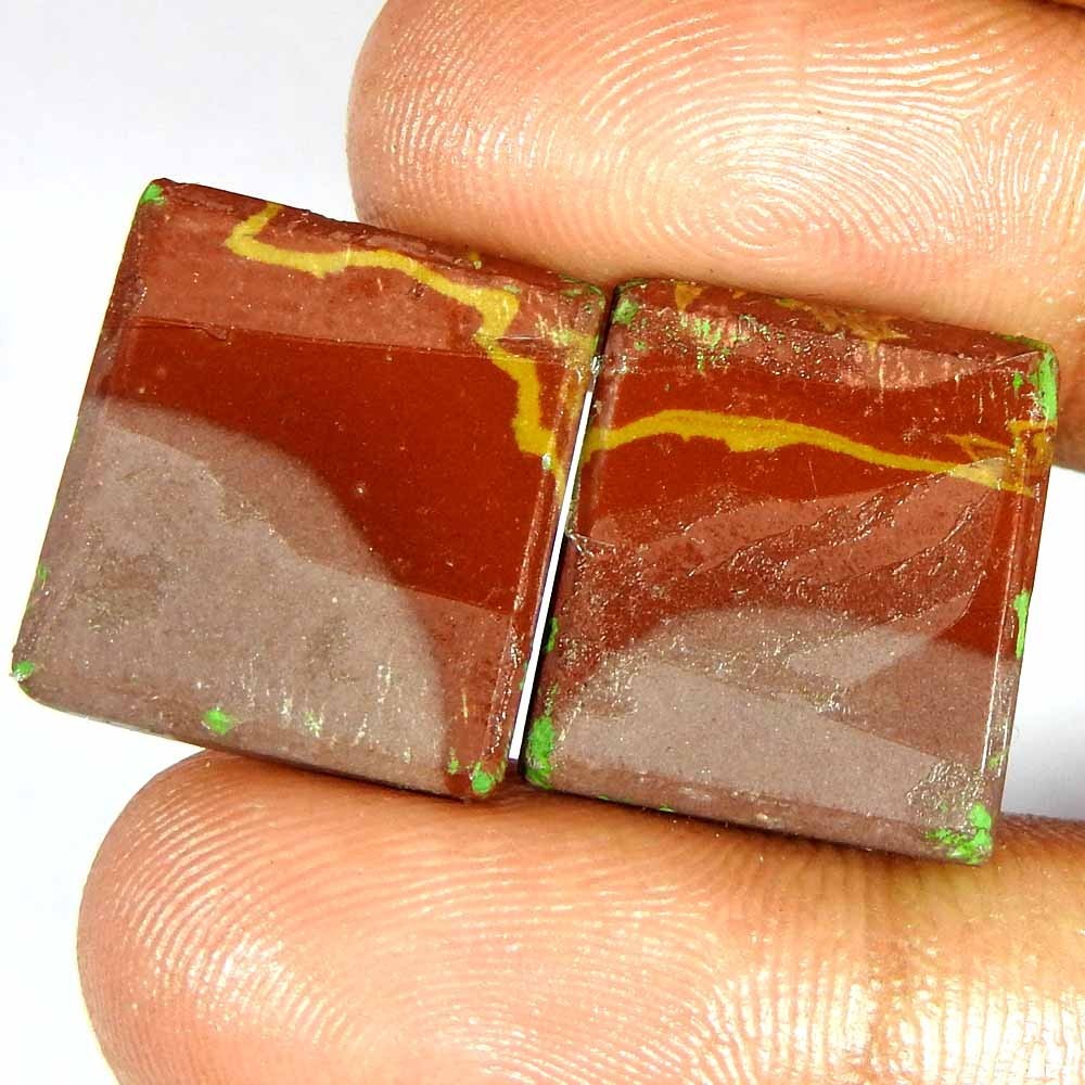22.40Cts100%Natural Noreena Jasper Cushion Pair Cabochon Loose Gemstone