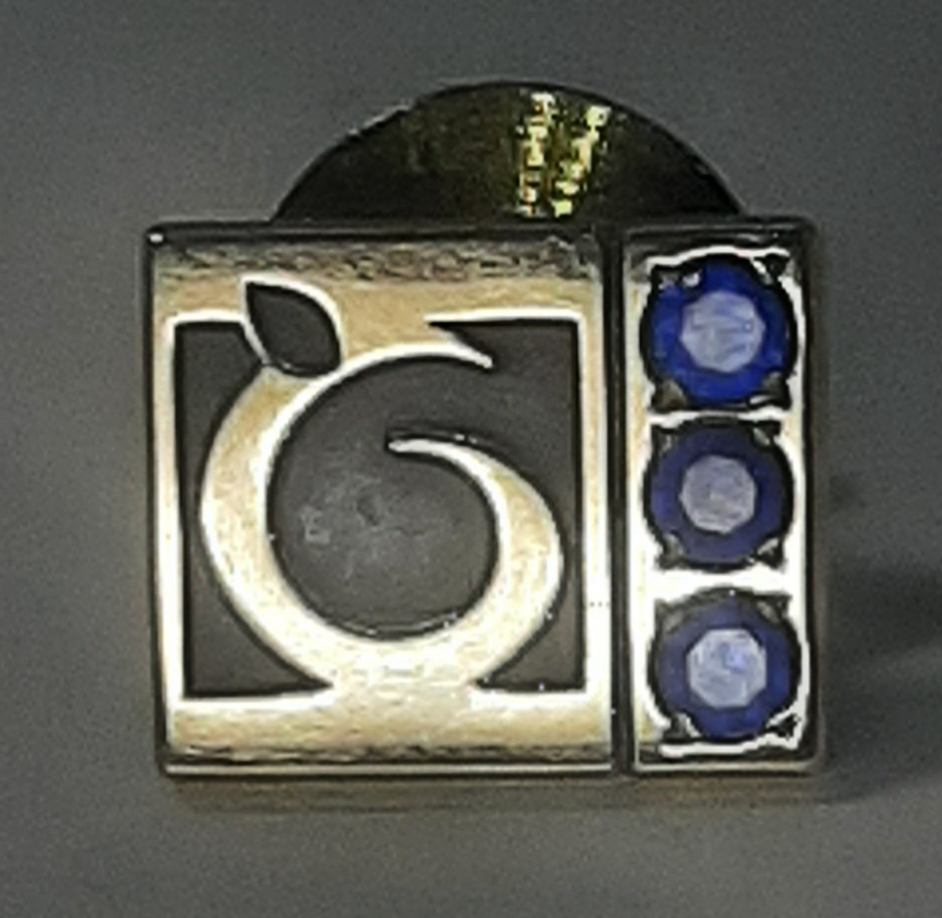 10K Gold Tie tac Pin w 3 Sapphires lapel pin 1/5 10K Vintage