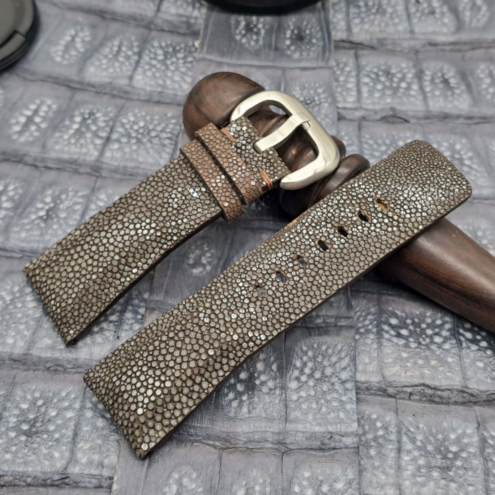 28mm/24mm Stingray Leather Watch Band Bespoke Exotic Leather Minimalist Design