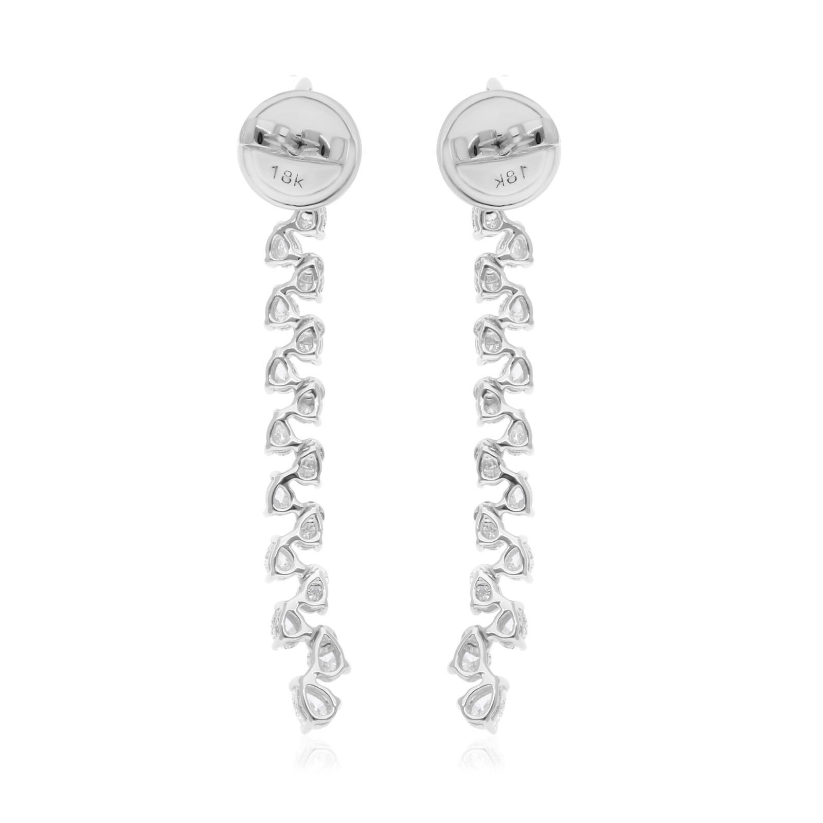 1.83 Ct Pear Lab Grown Diamond Dangle Earrings 14K White Gold CVD Birthday Gift