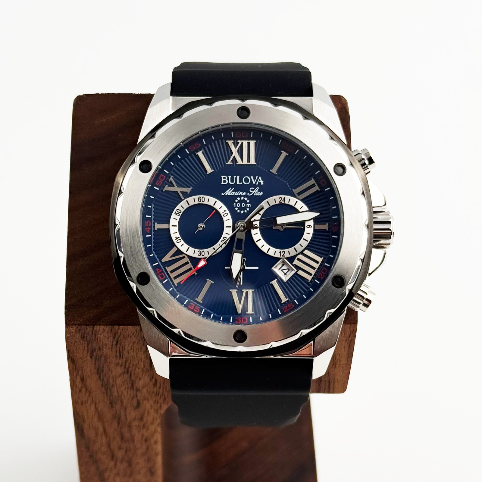 Bulova 98B258 Marine Star Men Watch Blue Dial Six-Hand Sports Chronograph