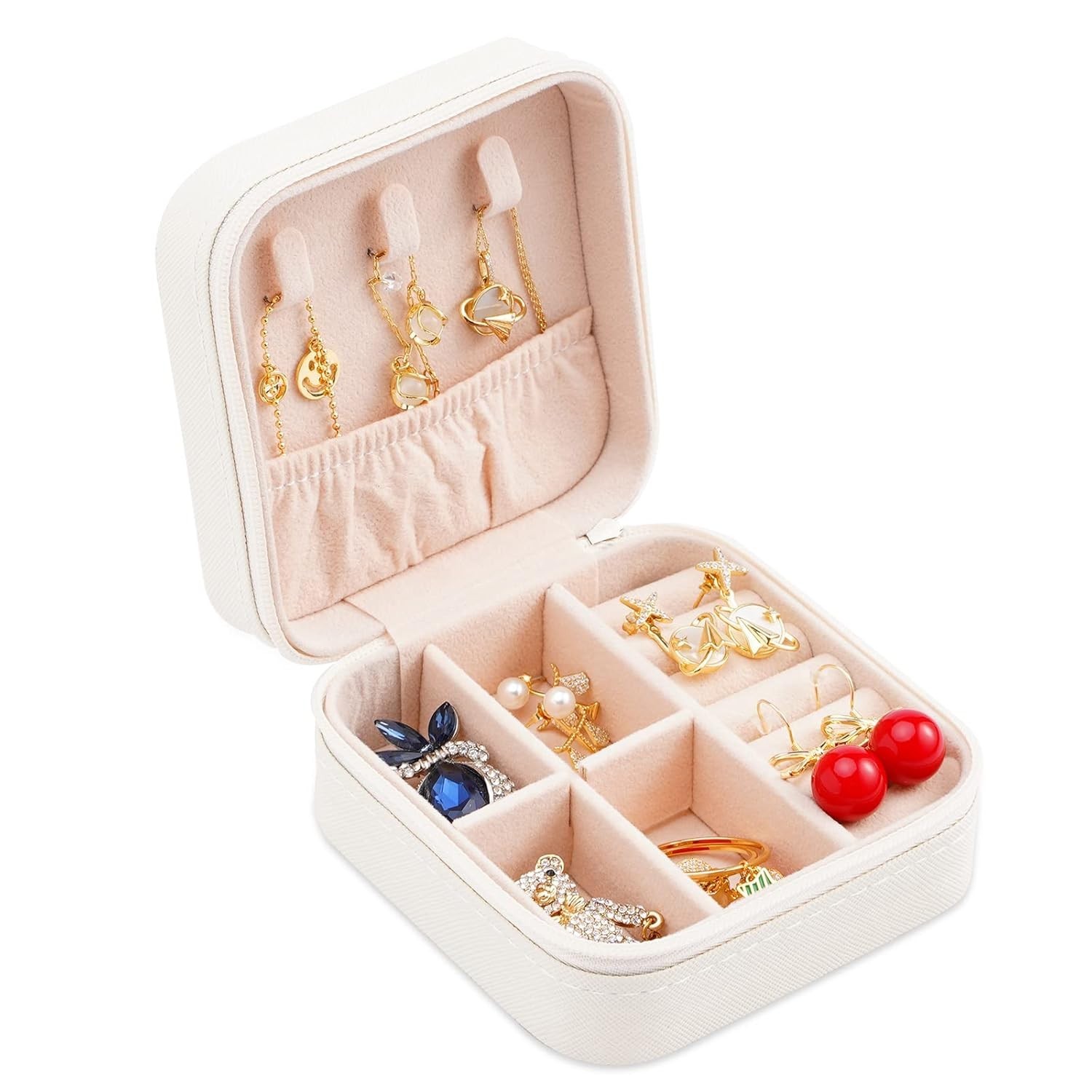 Elegant Portable Travel Jewelry Box with Mirror – Compact Organizer for Women