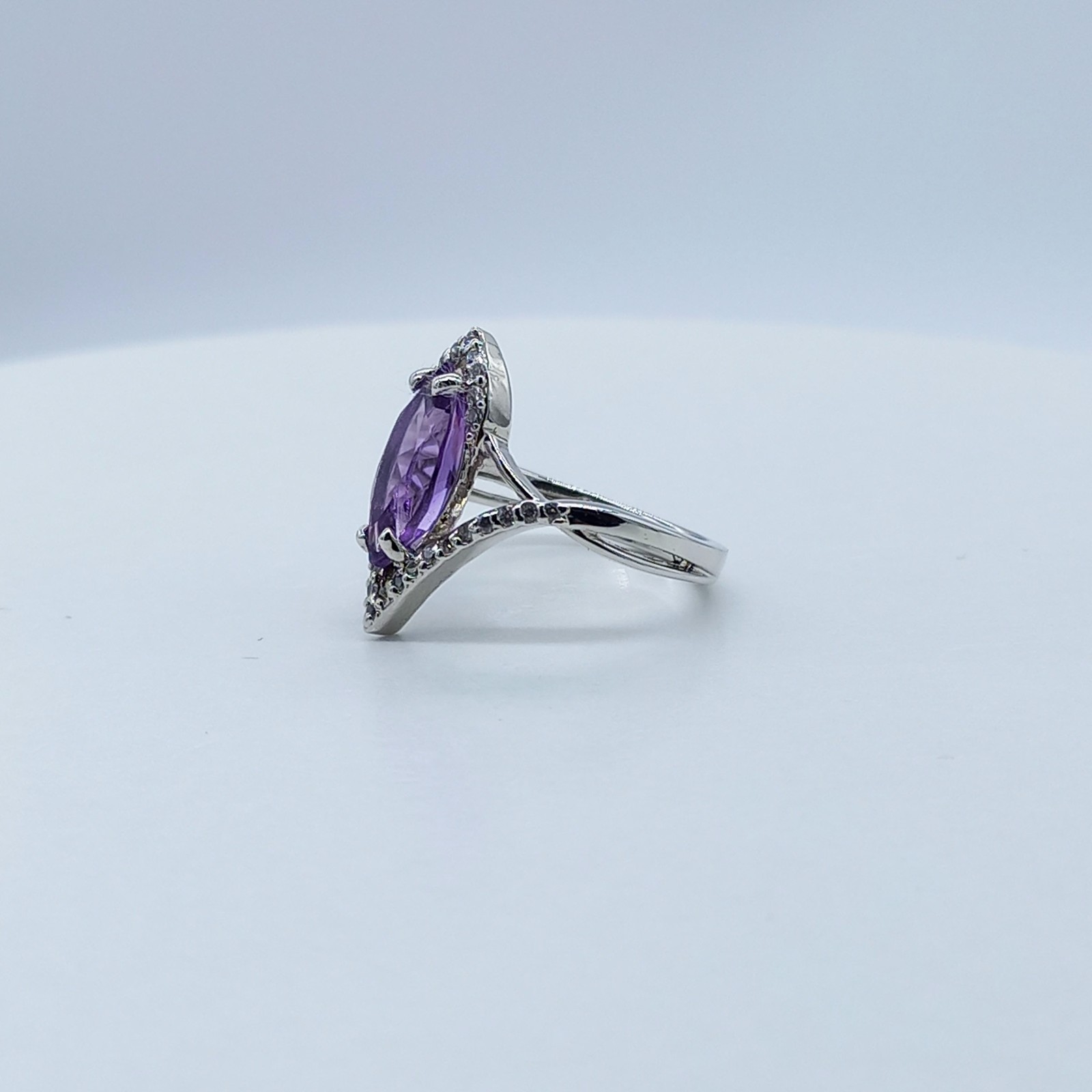 Purple Amethyst Designer Ring 925 Sterling Silver Jewelry