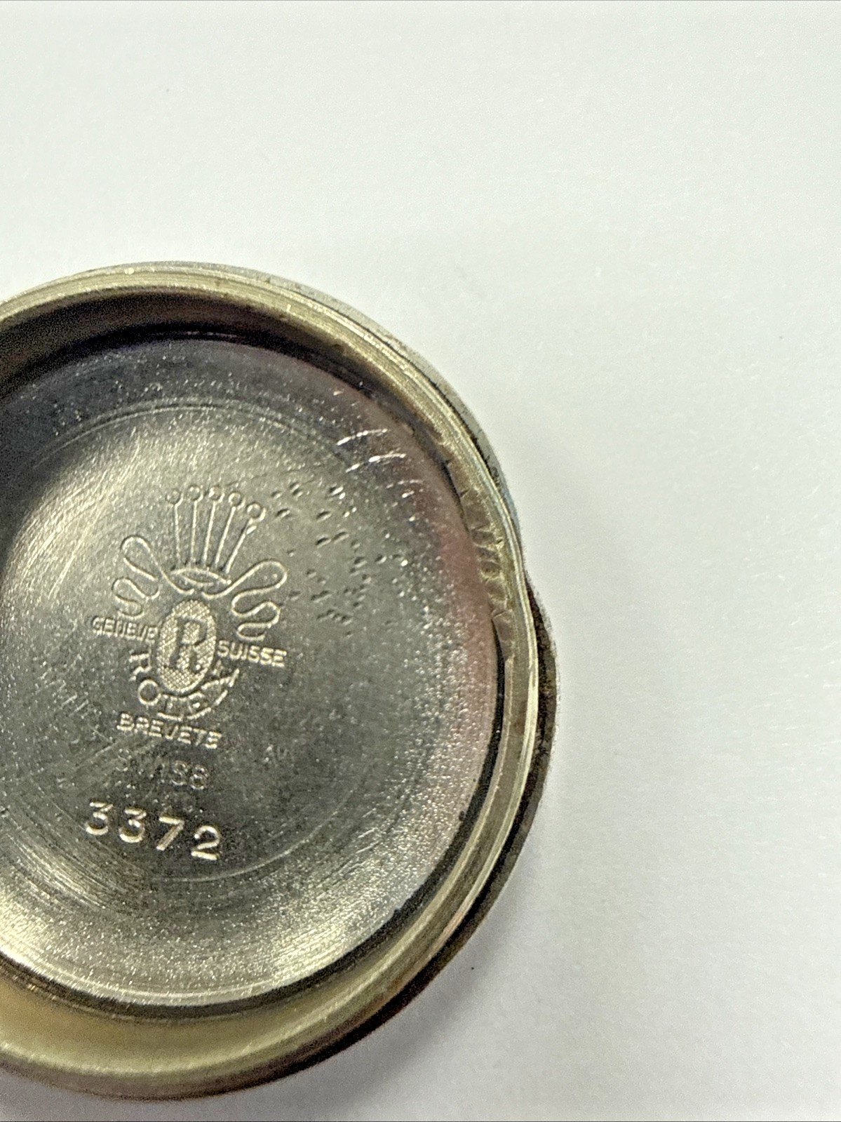 Rolex 3372 Vintage 1940s Bubbleback Steel Watch Case Back For Repair e12207