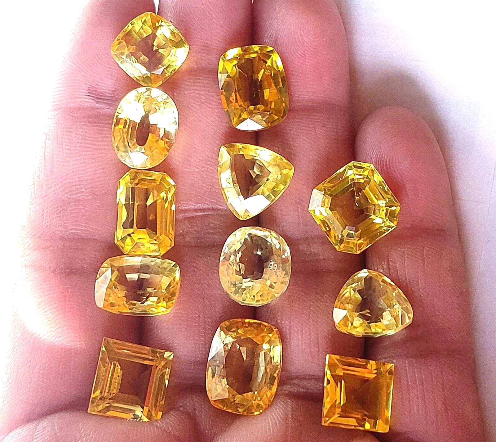 Natural Yellow Sapphire Mix Cut 170 Ct Certified Loose Gemstone Lot+ Free Gift