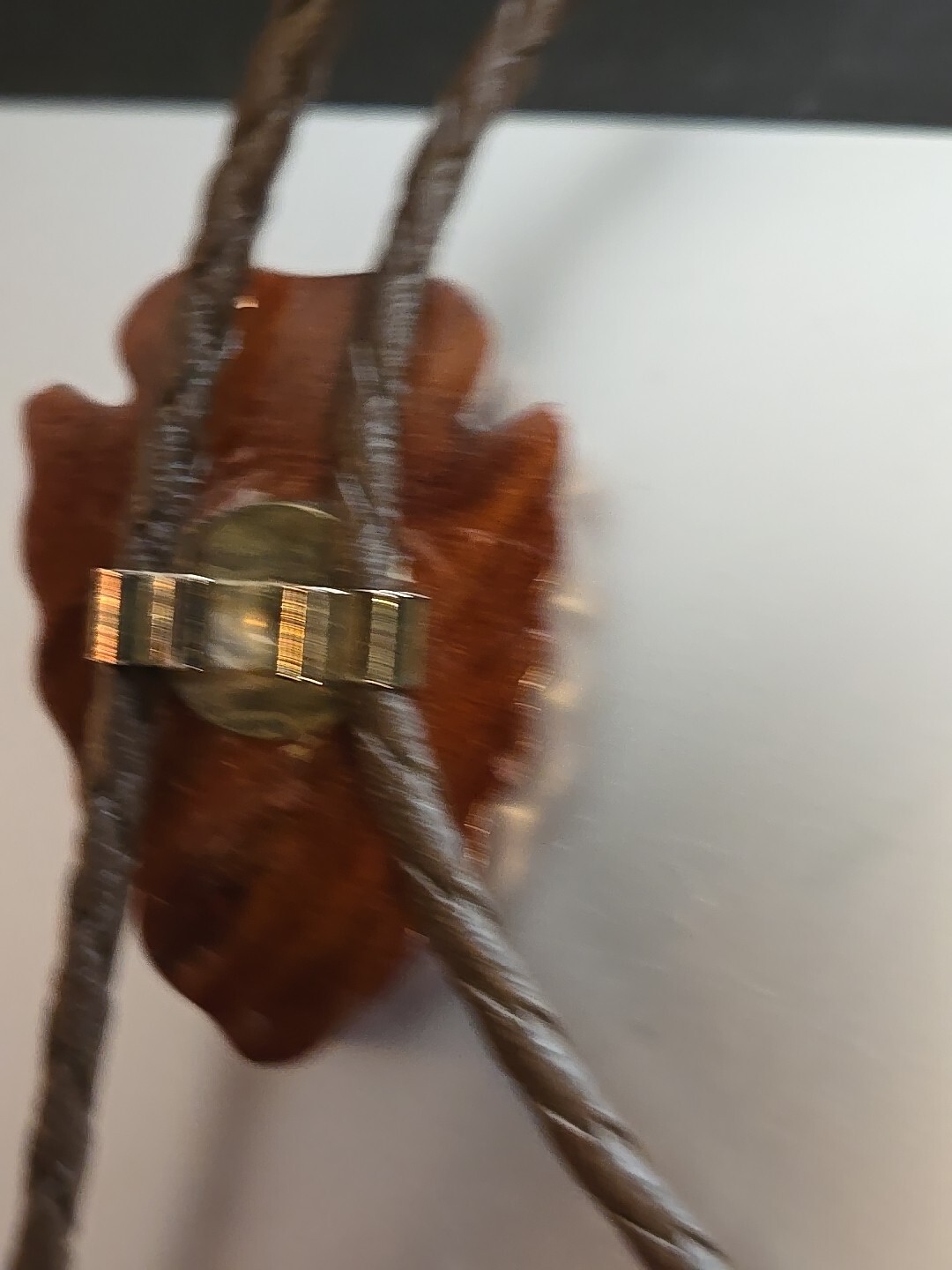 VINTAGE LOT 3 BOLO LEATHER, FABRIC NATURAL WOOD FAUX TURQUOISE ARROWHEAD