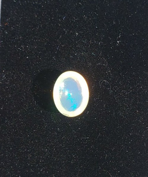 Ethiopian Crystal Nice Play-Of-Color 1.40Ct. Fire Opal Oval Cabachon Solitaire!