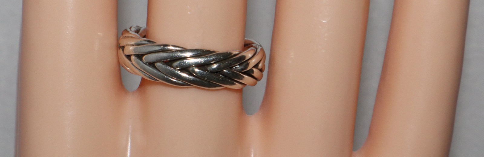 Vintage Sterling Silver Braided Weave Woven Band Ring Size 7.75 6 grams