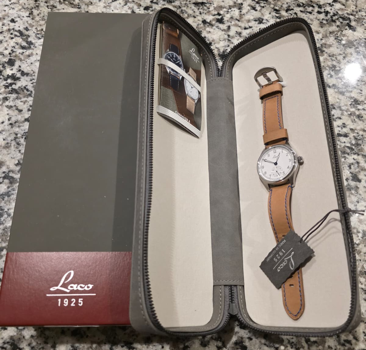Laco Cuxhaven 39 – HandWound Navy Deck Watch White Enamel Dial Laco 261 Movement