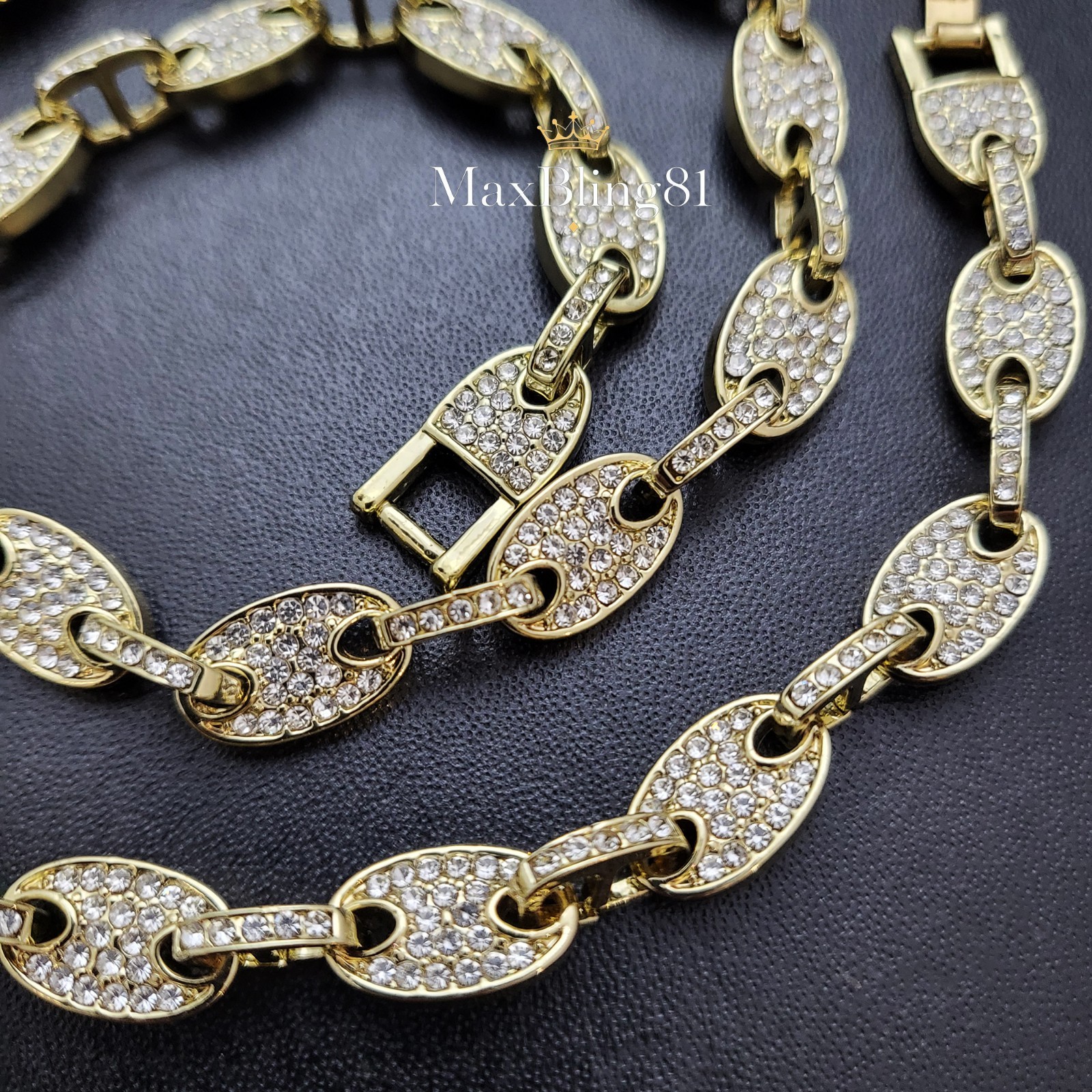 Hip Hop Gold Plated 2Pac Euphanasia Pendant & Iced CZ 8mm Mariner Chain Necklace