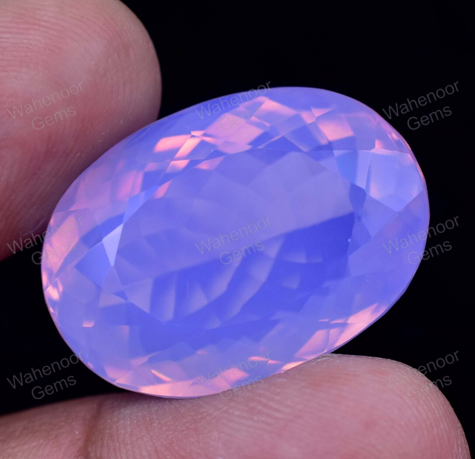 Natural Purple-Pink Welo Opal 50.60 Ct Oval Certified Unheated Loose Gemstone