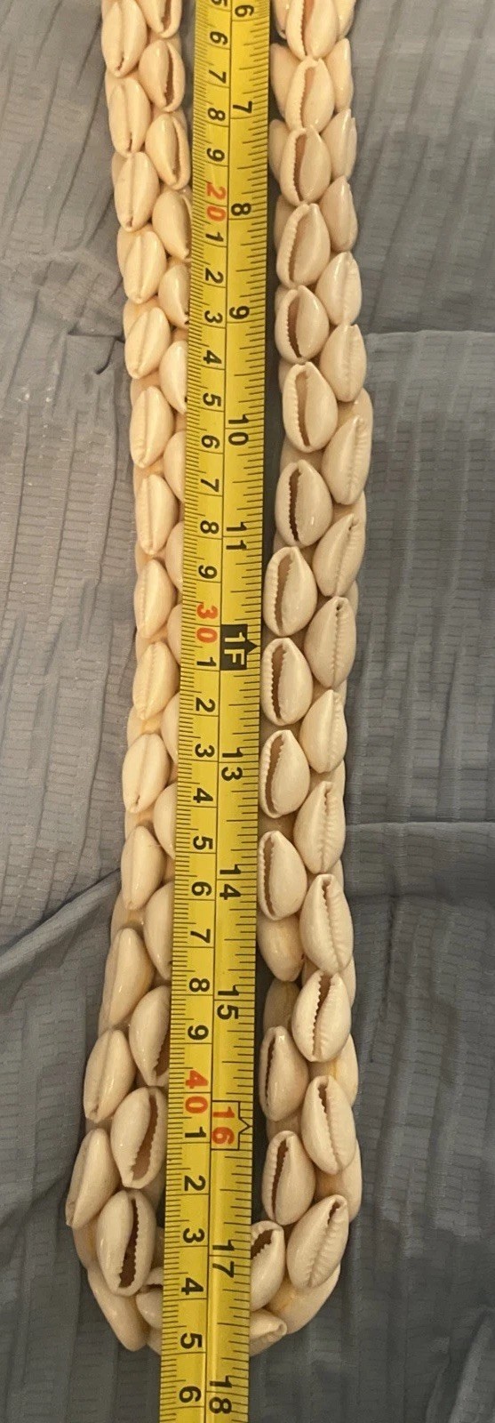 Cowrie Seashell 36” Necklace Handmade In Philippines 3/4” Thick