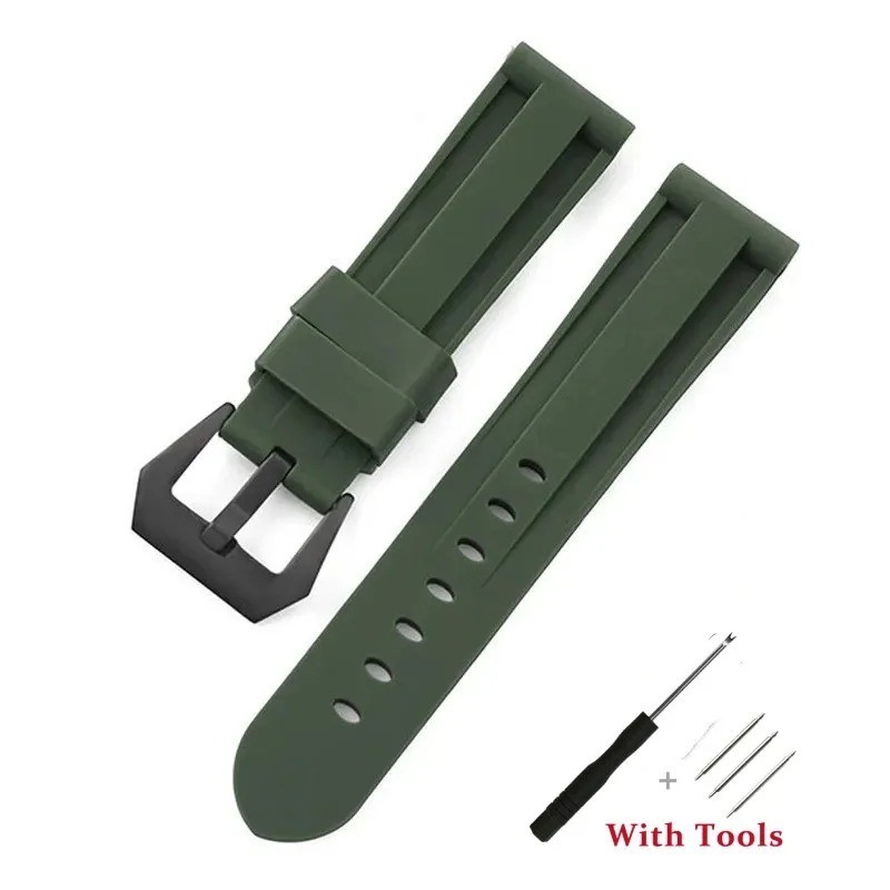 Silicone Rubber Watch Band Sport Replacement Strap 20mm 22mm 24mm 26mm