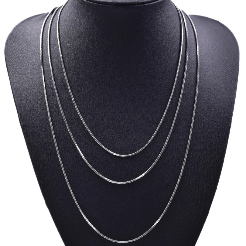 Wholesale 5Pcs & 10Pcs 925 Sterling Solid Plt 1mm Long Snake Chain Necklace
