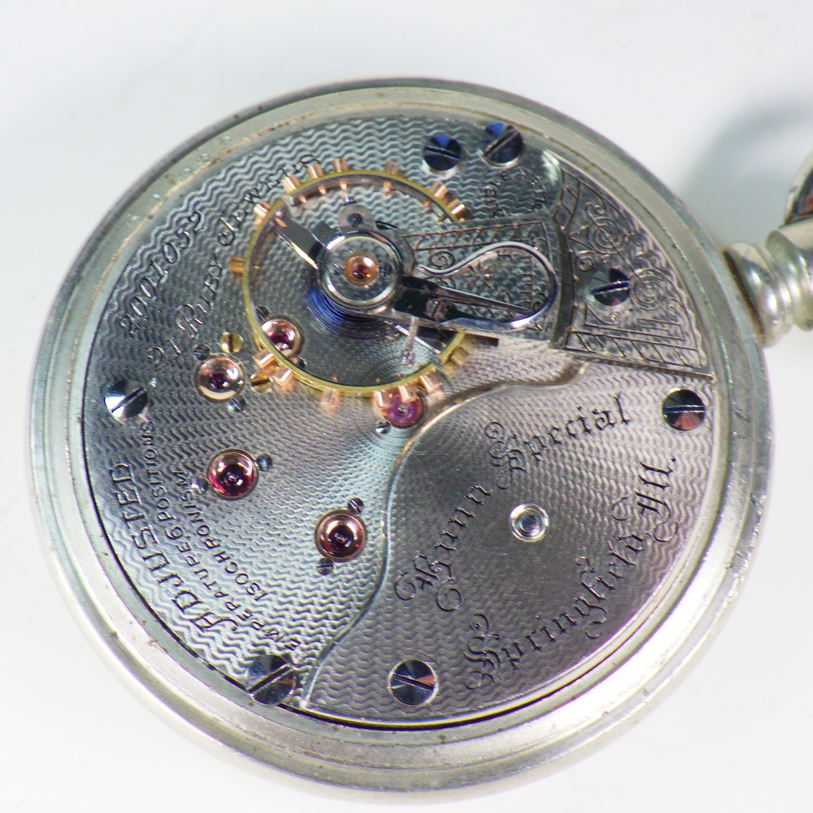 Illinois Bunn Special 21j, Gold Settings, Exhibition Case, Railroad Watch, Runs