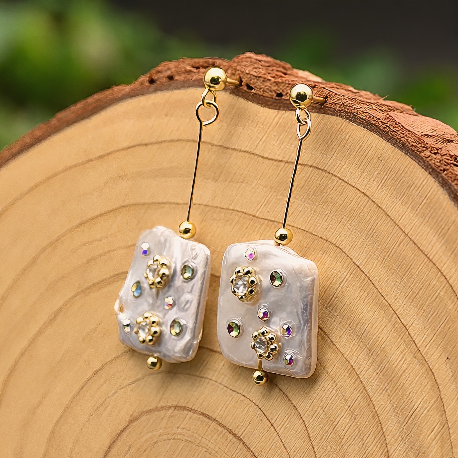 Handmade Natural Pearl Drop Dangle Earrings 925 Sterling Silver Wedding Gift