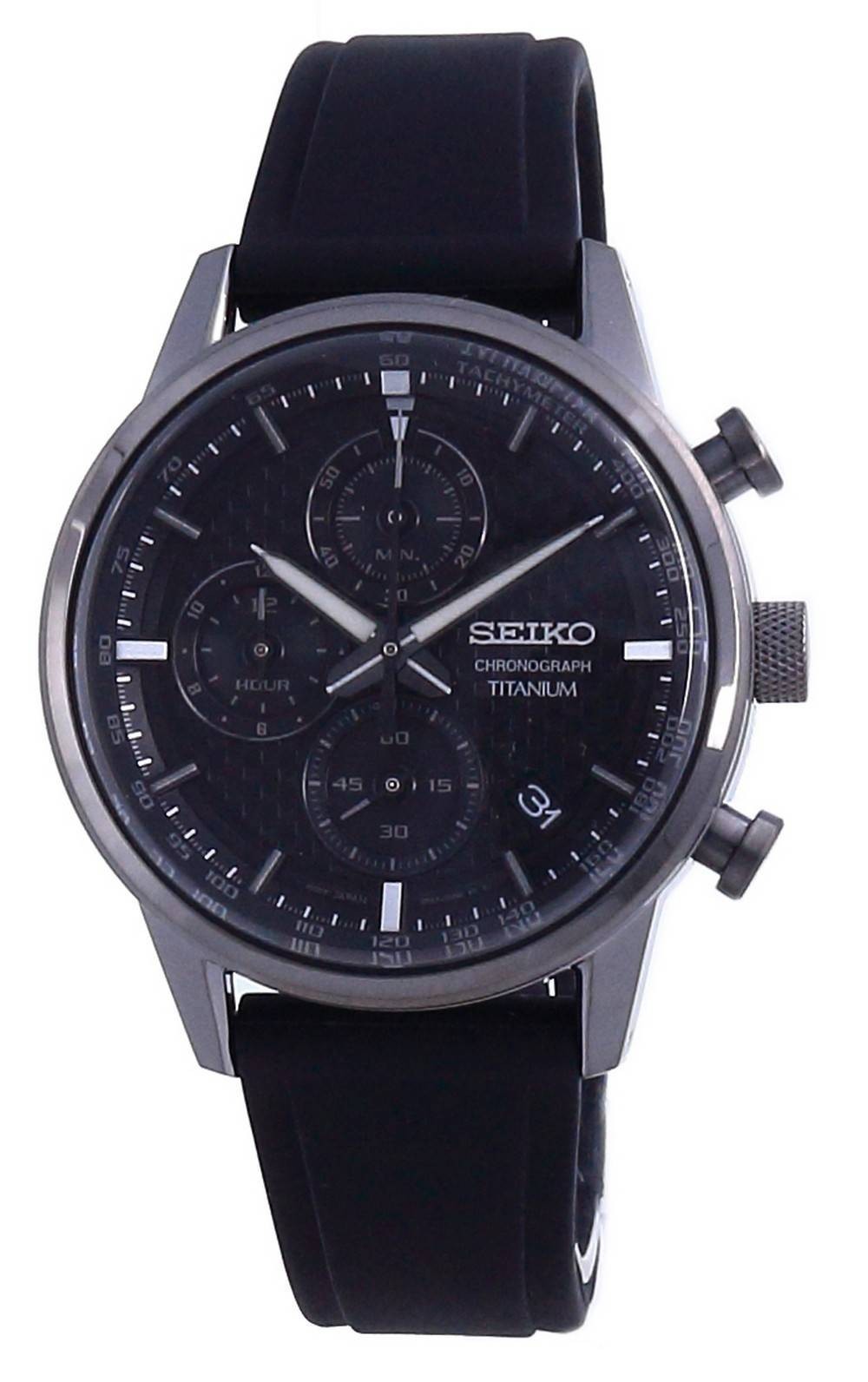 Seiko Discover More Chronograph Titanium Tachymeter SSB393P1 100M Mens Watch