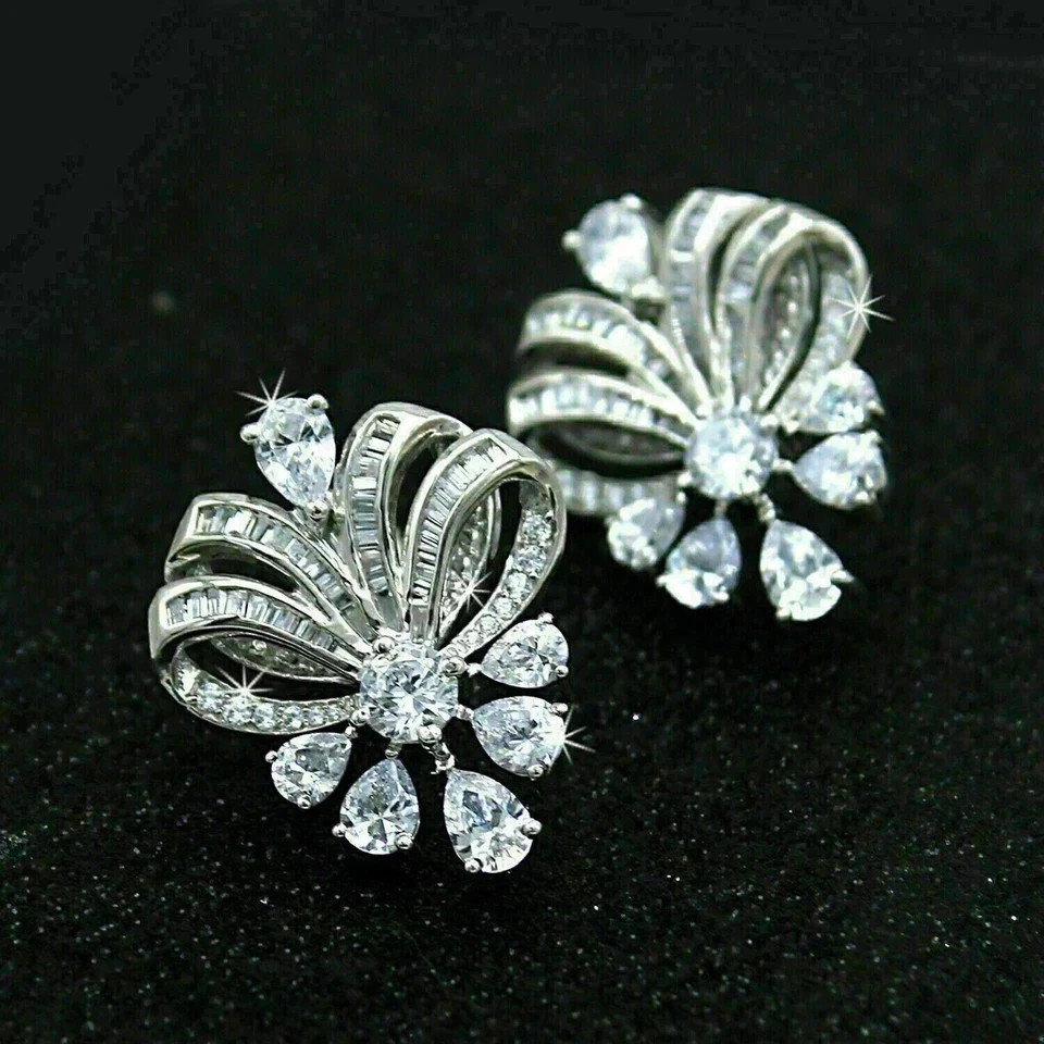 4.00Ct Round Cut Lab-Created Diamond Women’s Stud Earrings 14K White Gold Plated