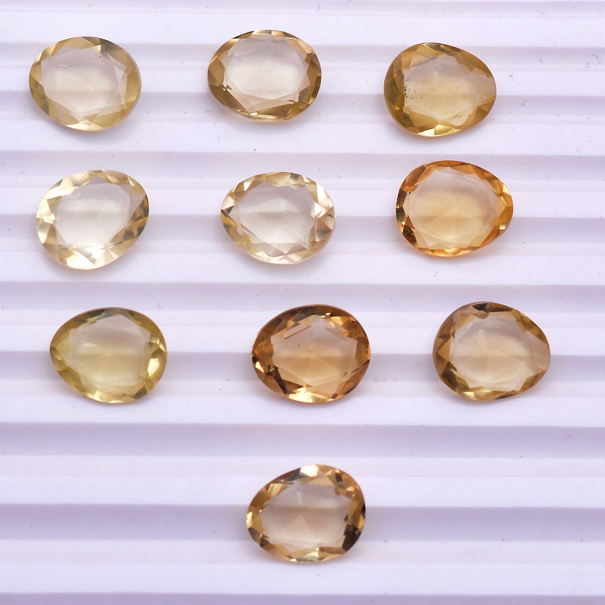 10 Pcs Natural Citrine Unheated 11mm*9mm Faceted Cut Loose Gemstones Wholesale