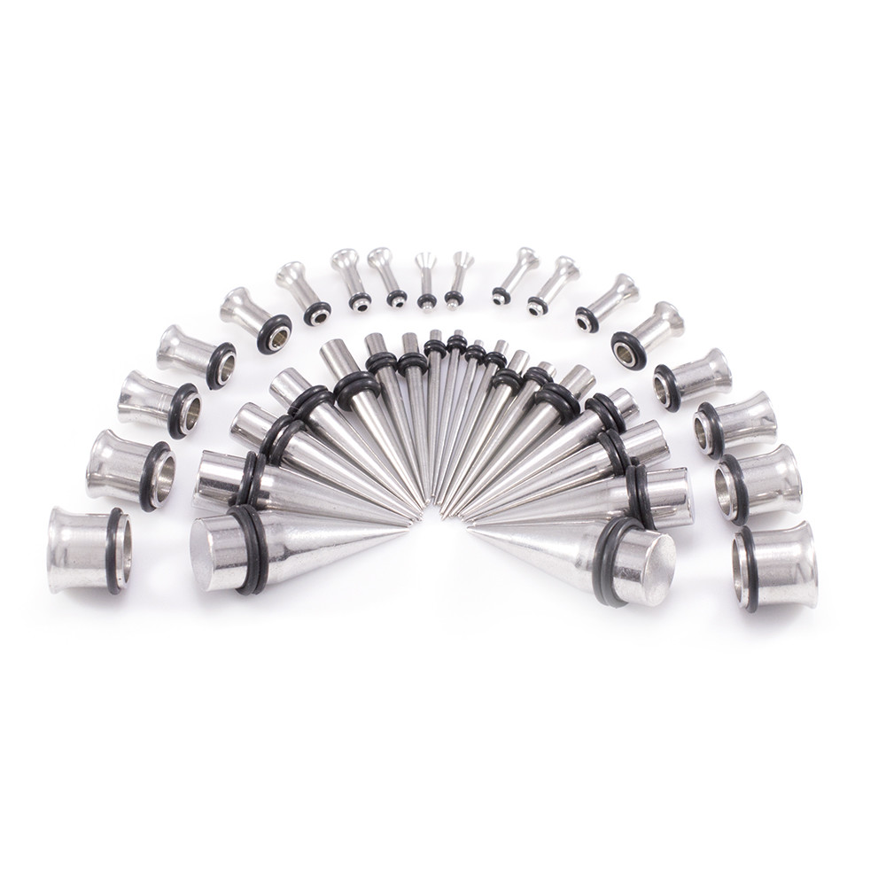 36PCS 14G Ear Stretching Kit Surgical Steel Tapers and Tunnel Expanders Piercing