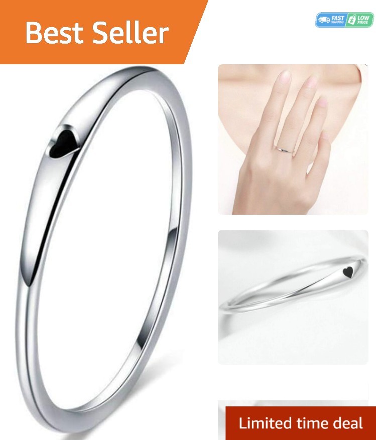 Elegant Silver Heart Shaped Ring – Durable Promise Band for Every Occasion