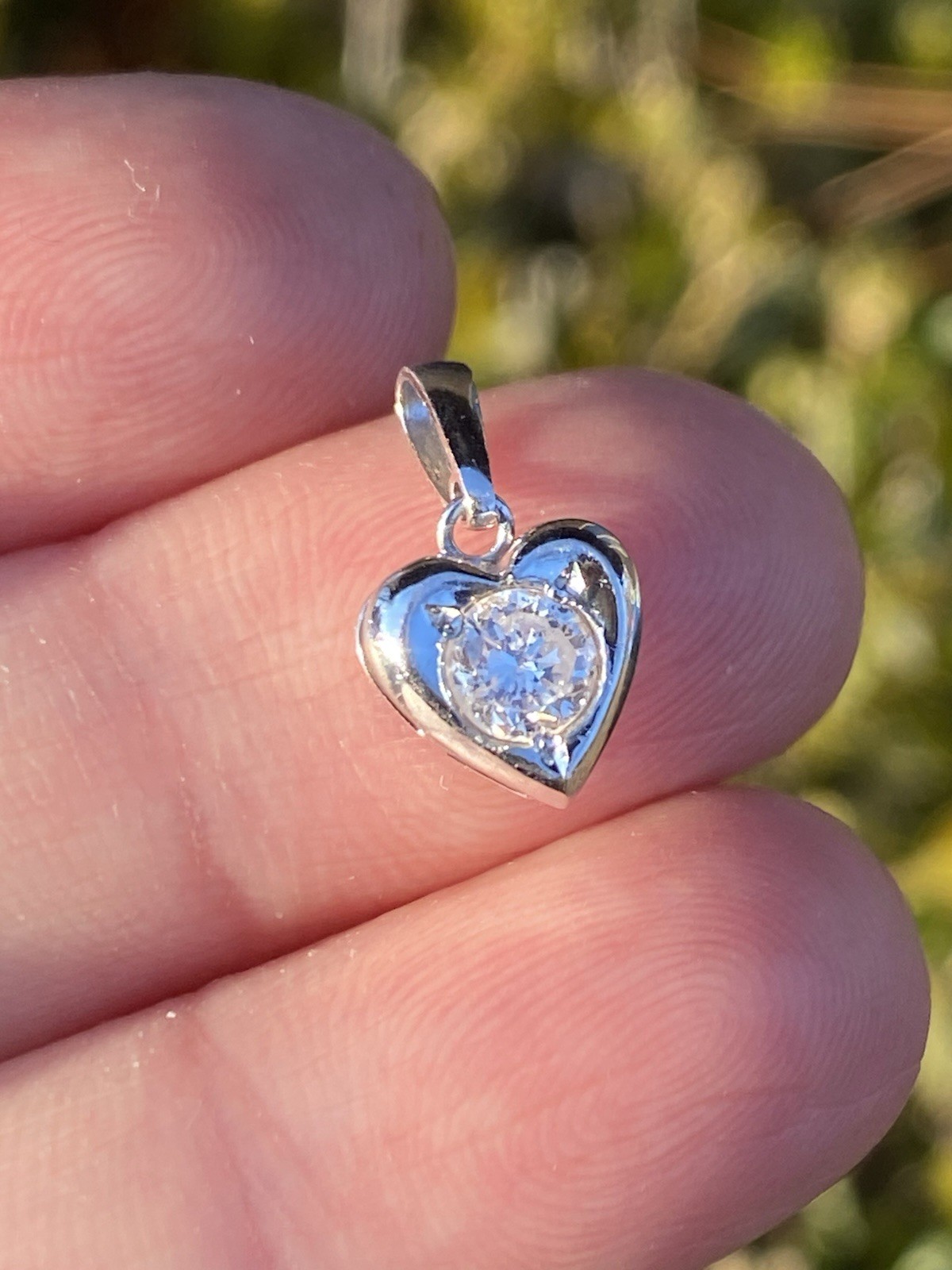 Platinum 0.36CT 100% Natural Round Diamond Heart Shaped Pendant