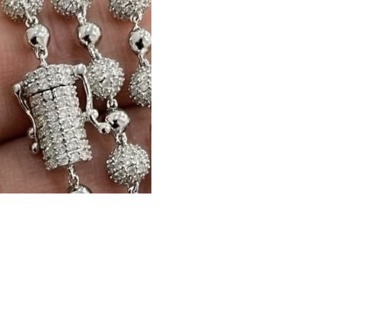 **CUSTOM** 925 SILVER CHAIN PLAIN 10mm 28 INCH MOISSANITE CLASP