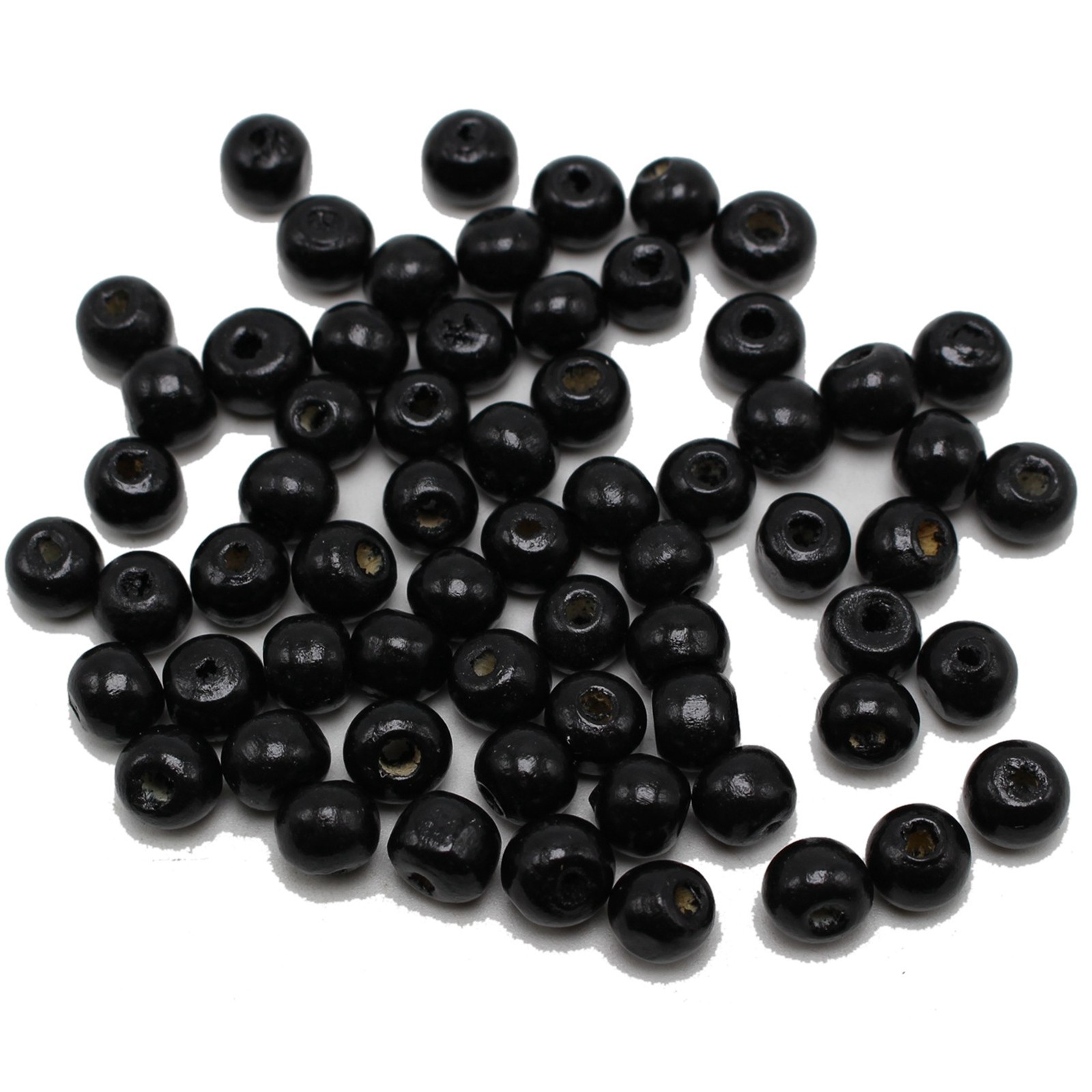 500 pcs Black 8mm Round Wood Beads~Wooden beads Spacer Beads Jewelry Making
