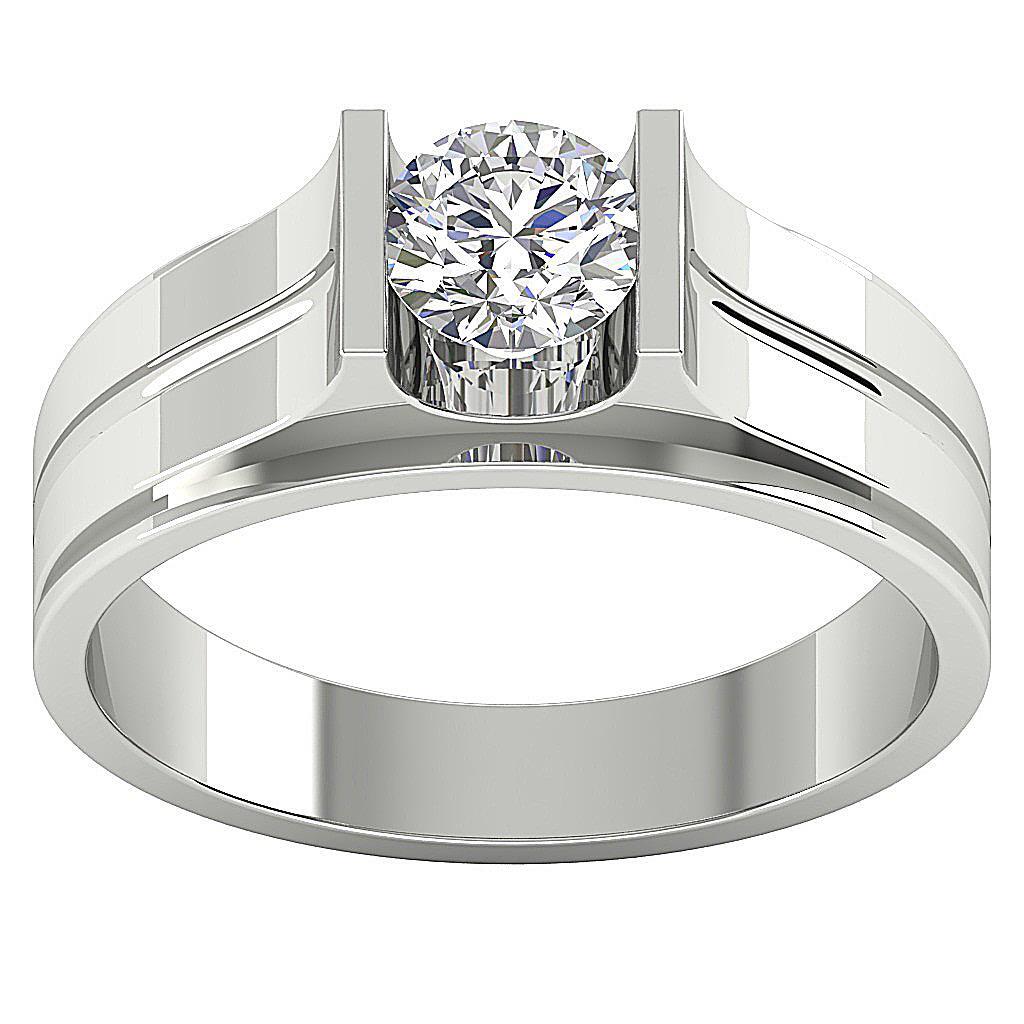Lab Grown Genuine Diamond VS1 F 0.80 Carat Men’s Engagement Ring 14K Rose Gold