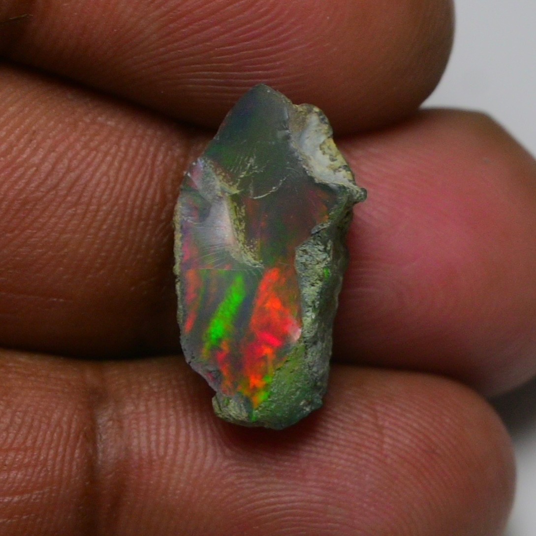 Jewelry Grade Black Opal Rough 6.45 Cts, Natural Ethiopian Raw, Neon Fire Opal