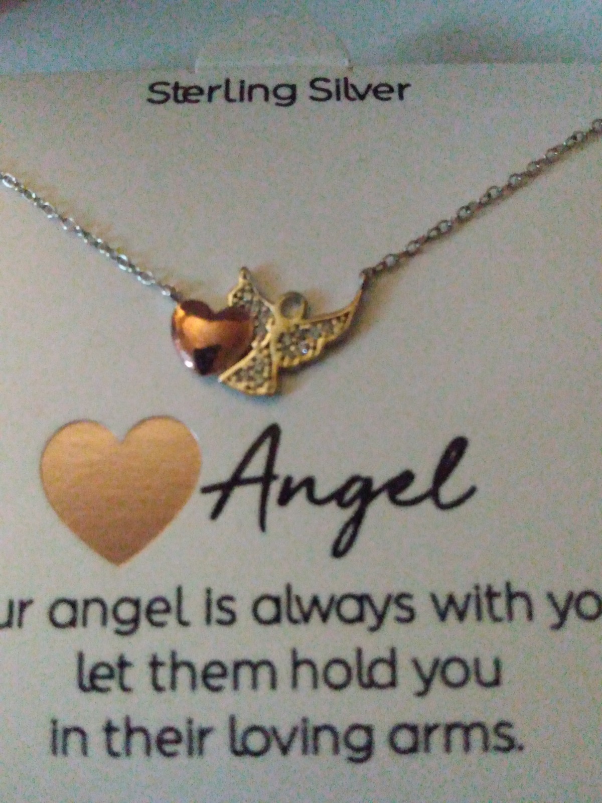 Close At Heart “Angel with Heart” Silver Sterling 16+2″ Necklace New In Box