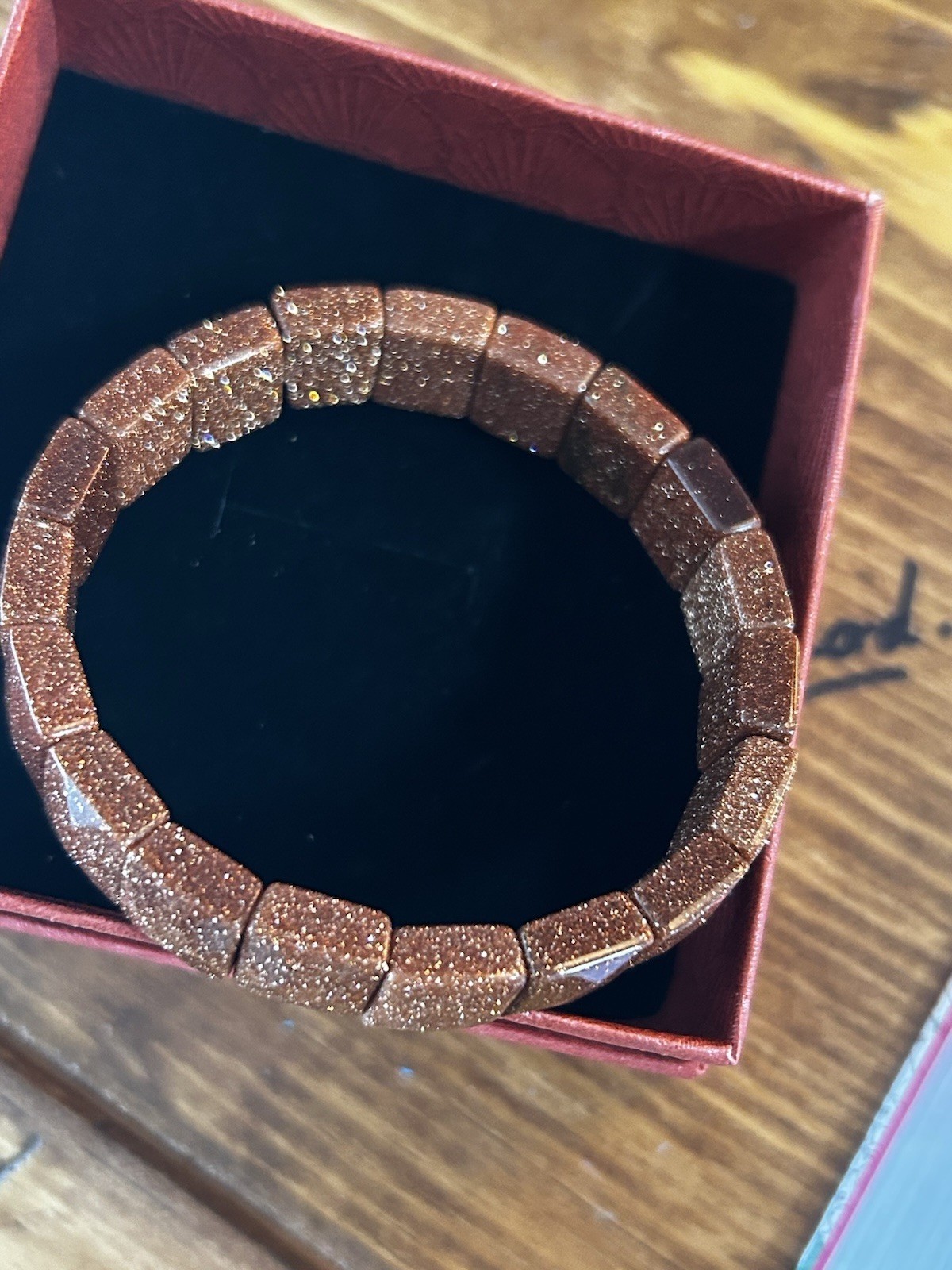 Bangle Bracelet Gold Sandstone Polished Stone Man made Stone