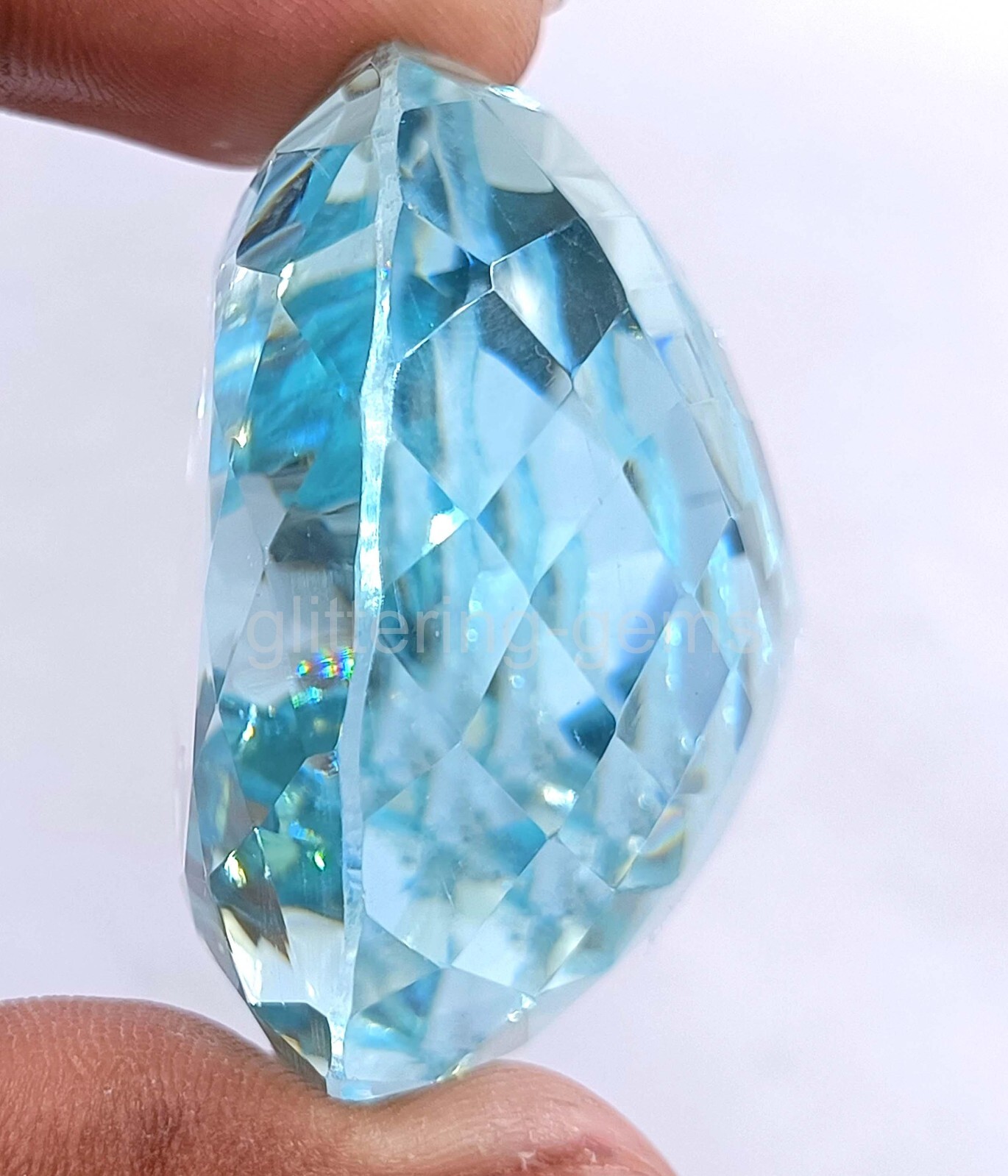 Certified Natural Brazilian 101.60 Ct Blue Pear Cut Topaz Loose Gemstone 5AIS