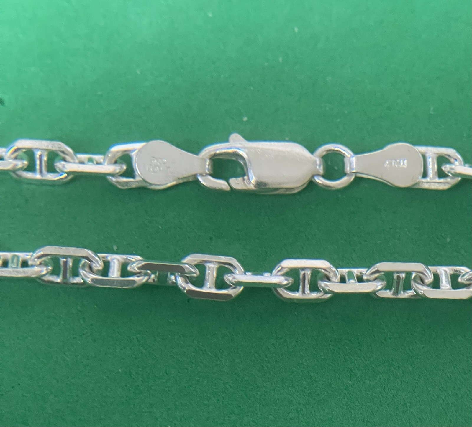 18” 4mm Italian Anchor Mariner Sterling Silver .925 Chain Necklace 14.7 Grams