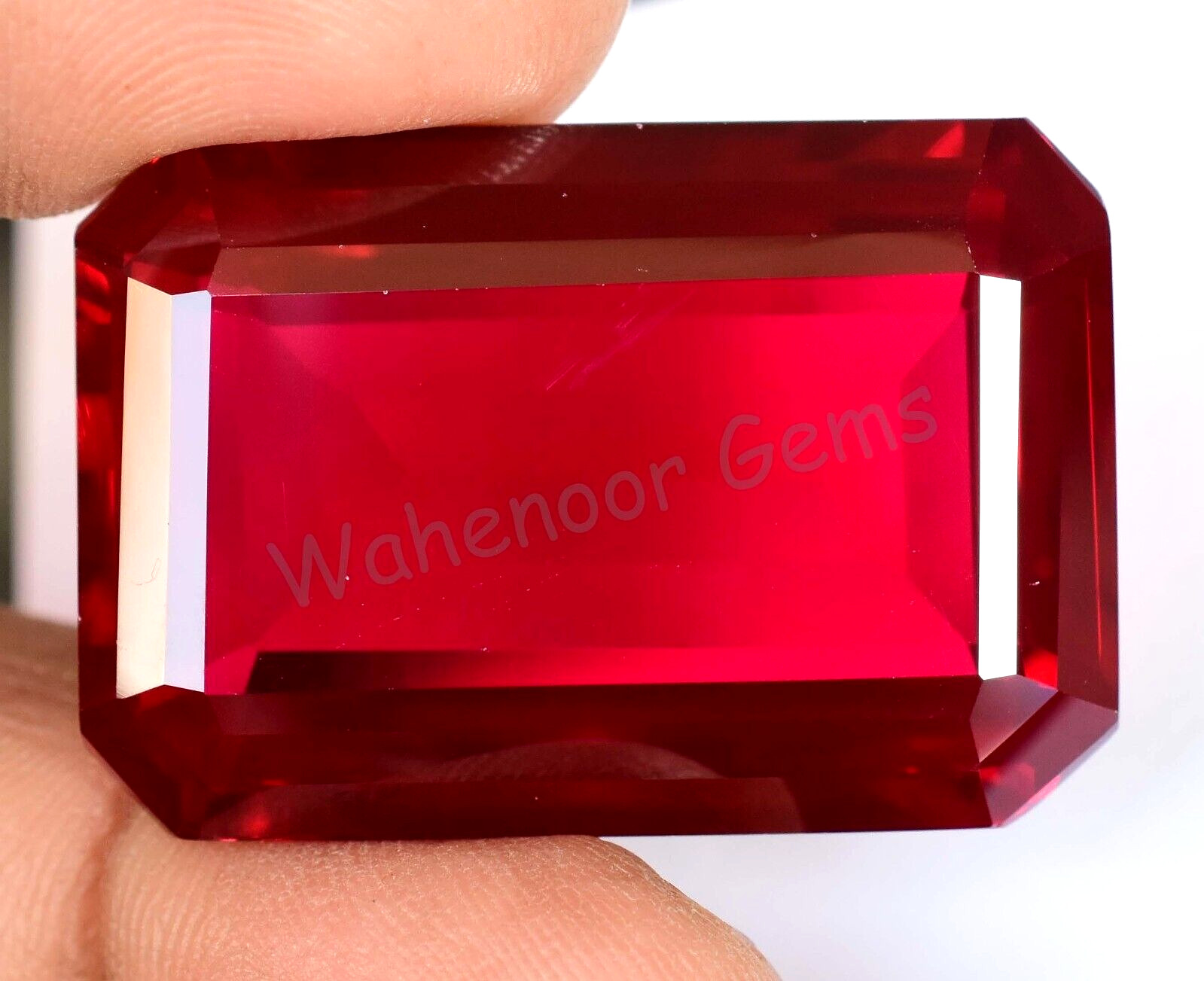 97.70 Ct Natural Blood Red Ruby Mozambique Emerald Certified Treated Gemstone