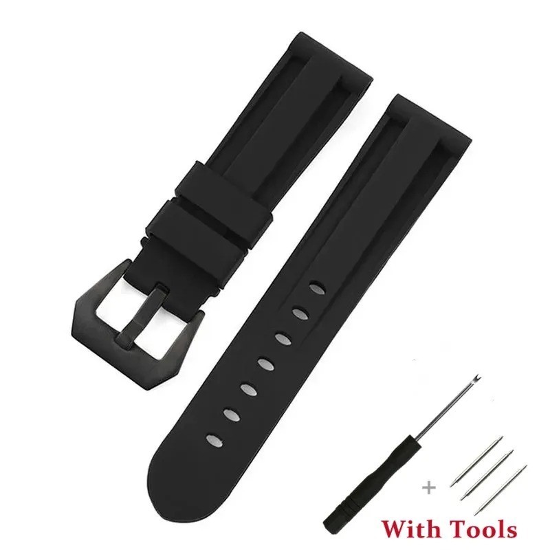 Silicone Rubber Watch Band Sport Replacement Strap 20mm 22mm 24mm 26mm