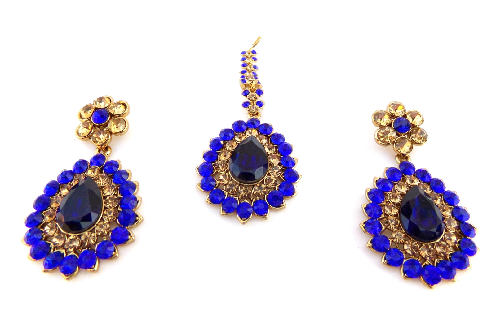 Indian Bollywood Women Tikka Earrings Traditional Set Ethnic Gold Plated Jewelry