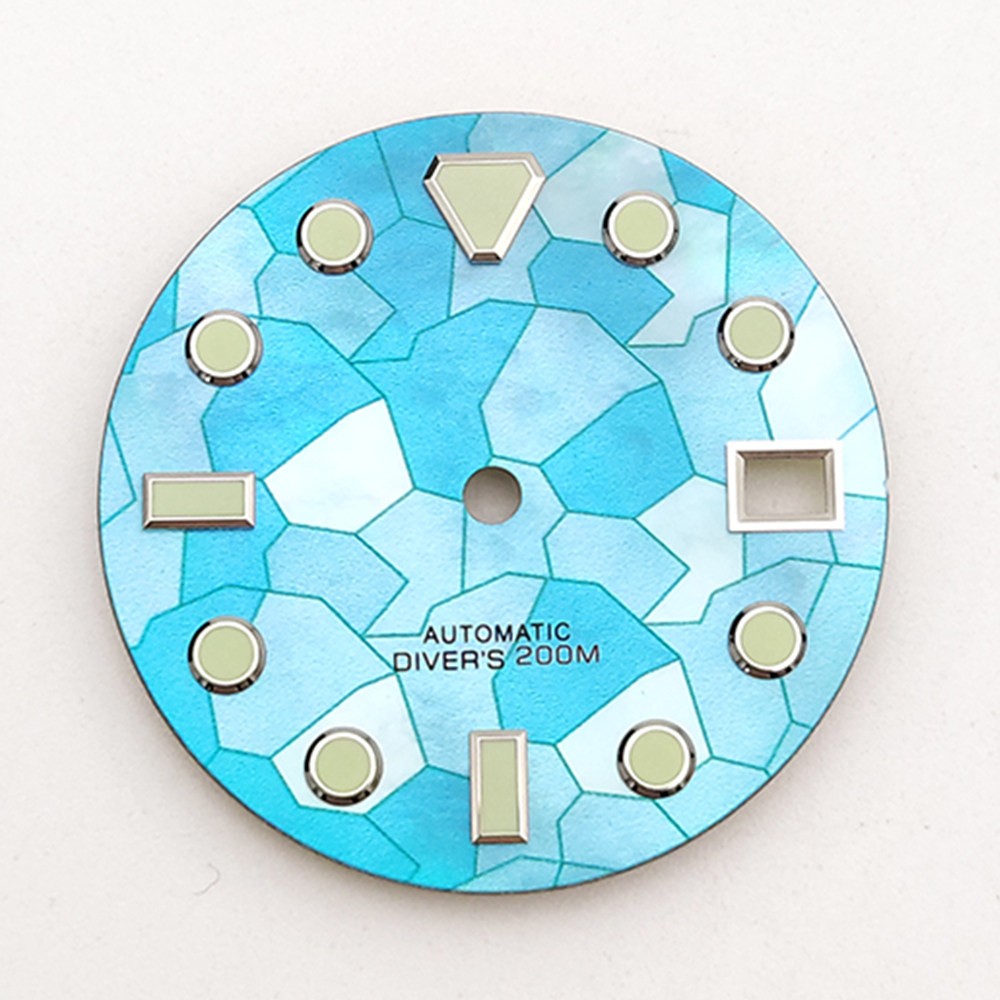 28.5mm Lume Diver Dial Mosaic Pattern Fit Auto Movement Mod
