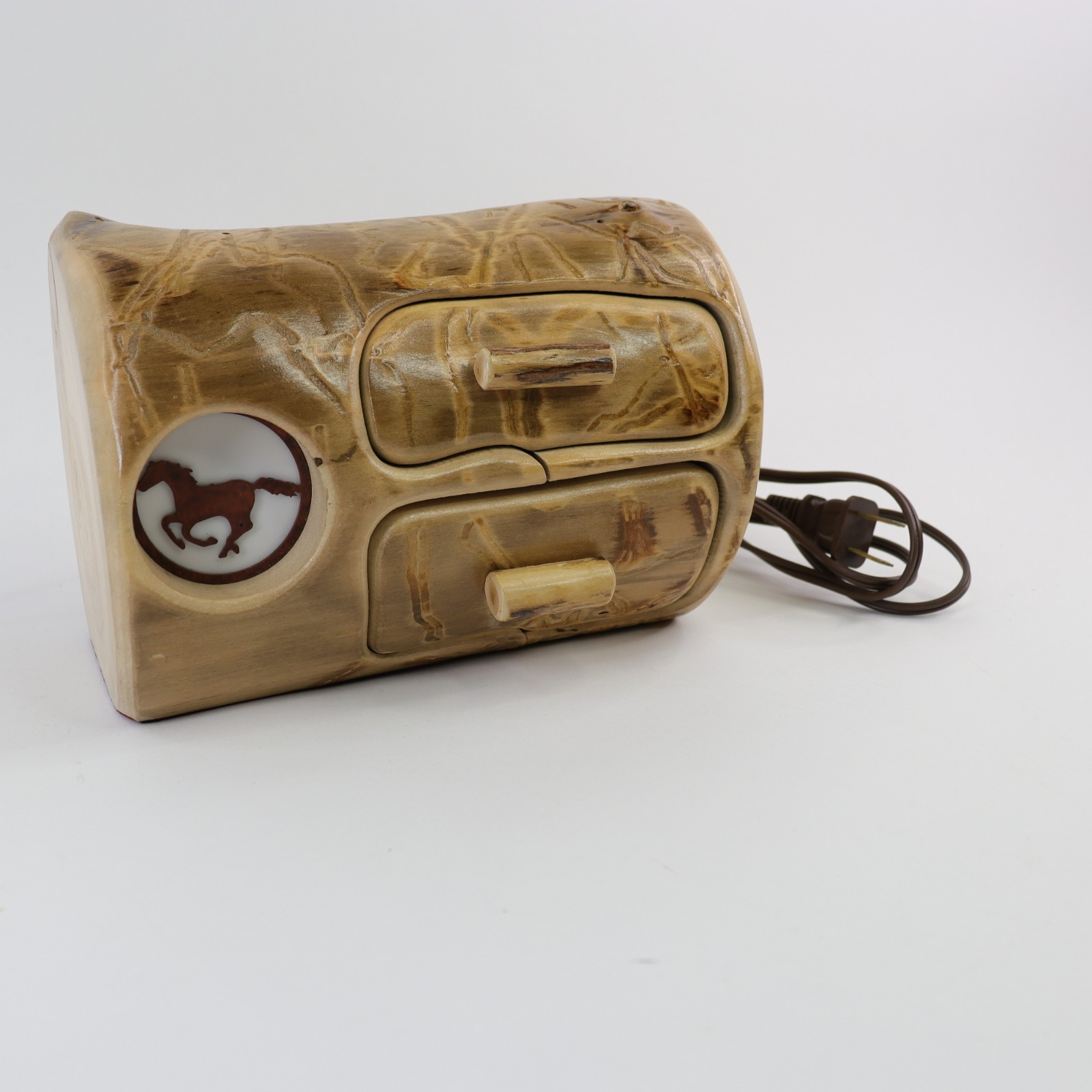 Aspen Wood Wooden Trinket Jewelry Box Nature Turns Rustic Cabin Night Light